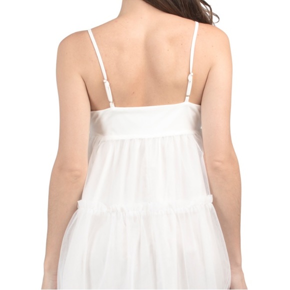 ENGLISH FACTORY WHITE TULLE MIDI DRESS SIZE XS NWT - Picture 4 of 7